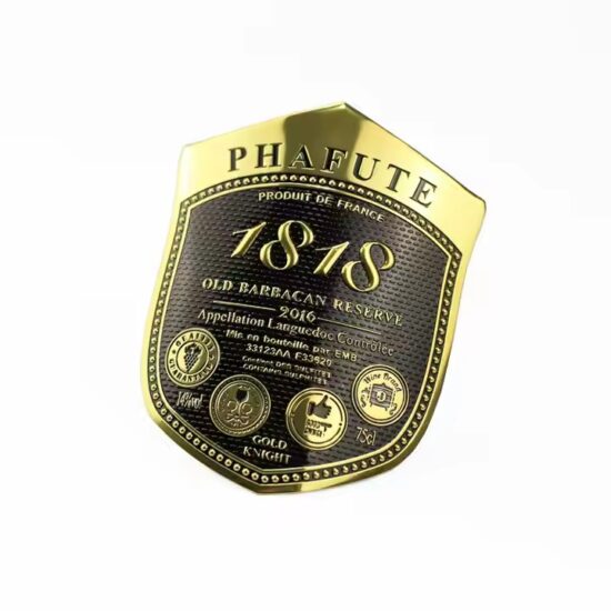 Custom Logo Aluminum Wine Label with Engraved Design