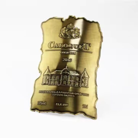 Custom Logo Aluminum Wine Label with Engraved Design