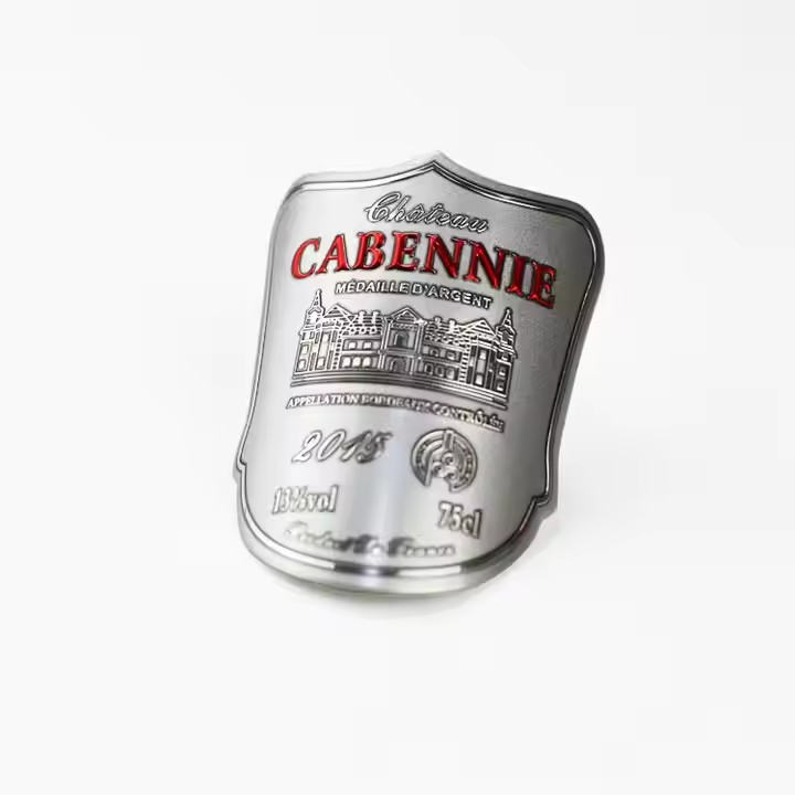 Custom Logo Aluminum Wine Label with Engraved Design