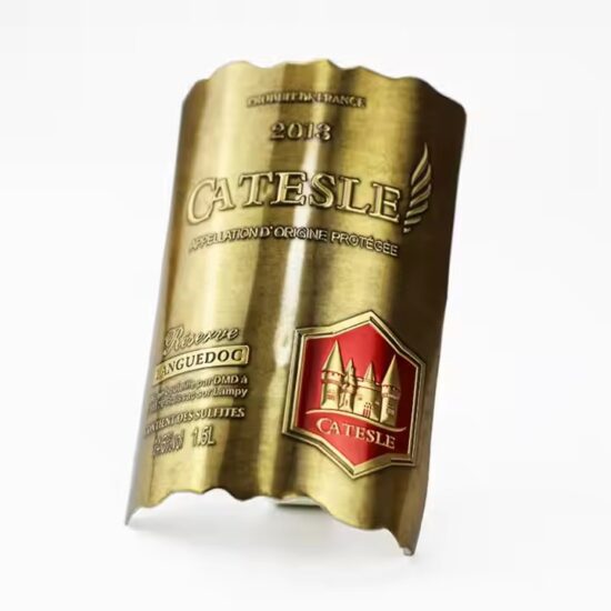 Luxury Curved Waterproof Aluminum Wine Label with Custom Engraving