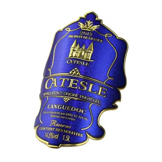 Luxury Curved Waterproof Aluminum Wine Label with Custom Engraving