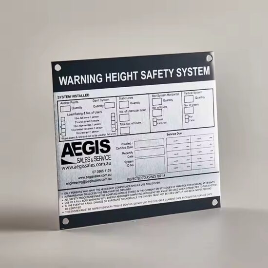 Adhesive Custom Metal Labels for Industrial Equipment
