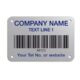 Custom printed barcode metal asset tags with self-adhesive backing