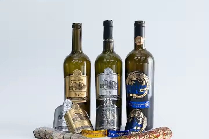 Custom embossed aluminum waterproof wine label for bottles