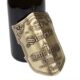 Custom embossed aluminum wine label with adhesive backing