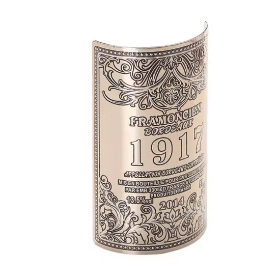 Custom Embossed Metal Wine Label for Wholesale Wine Packaging