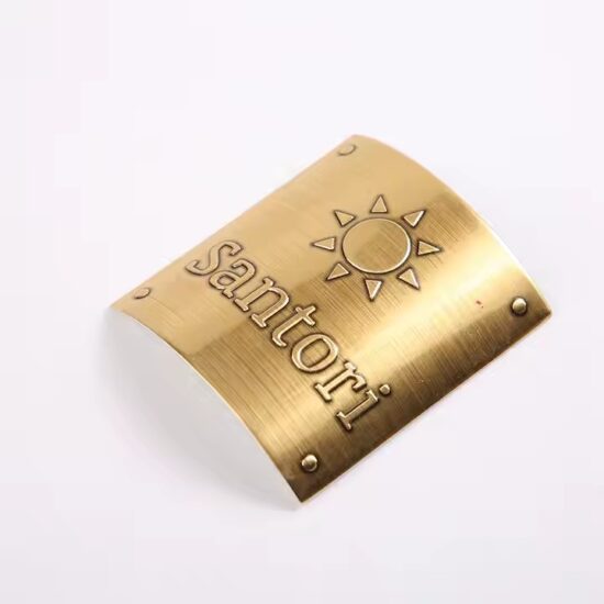 Custom Metal Labels for Wine and Champagne Bottles – Embossed Gold Finish